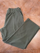 Lands End Green Pull On Pants L 14-16 Elastic Waist 32 Inseam 28 Pockets