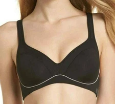 Natori Zen Womens Size 30G Black Contour Convertible Sport Bra Yoga NEW