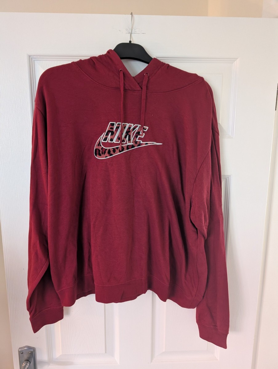 Sweatshirt Womens Red Nike Shirt With Cheetah Print Nike Women's