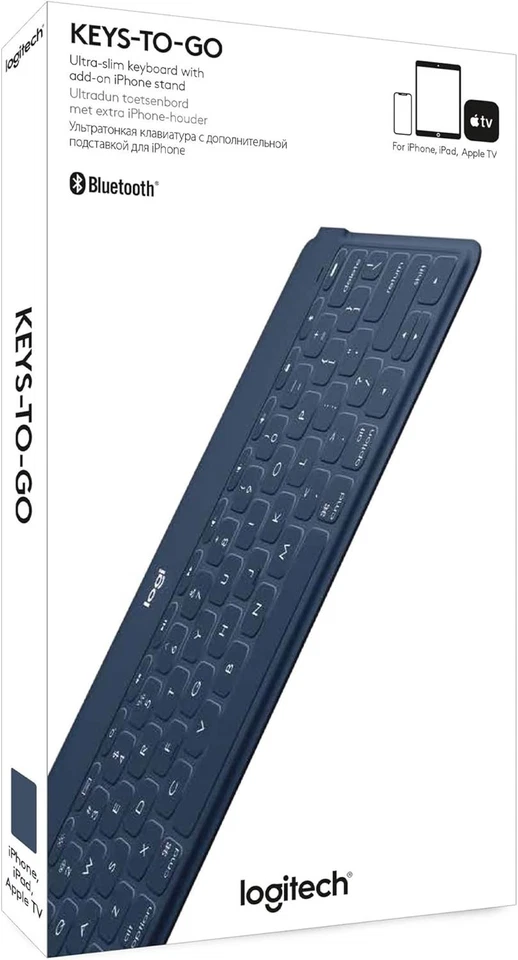 Logitech Keys-to-Go Super-Slim and Super-Light Bluetooth Keyboard - Classic Blue - Image 2 of 4