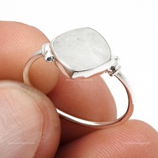 Rainbow Moonstone Stone Cocktail Crown Chakra Ring Size 7 925 Sterling Silver