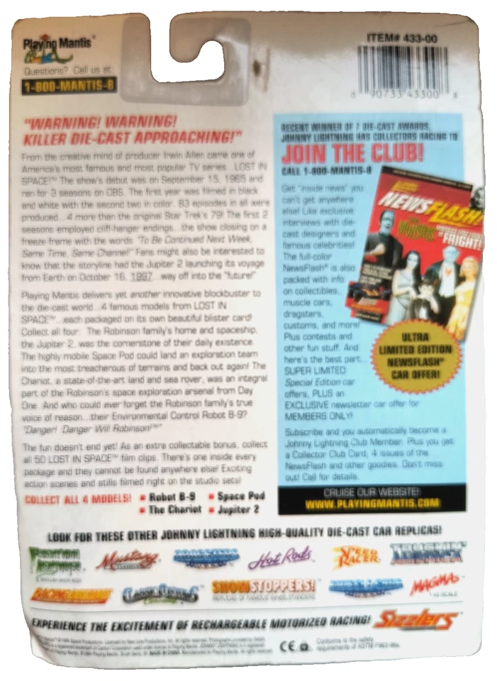 1998 Johnny Lightning Classic 1960's Lost In Space Series SPACE POD W/Clip #12 - Image 2 of 2