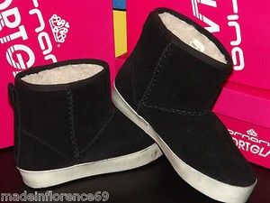 Descuento 50% FORNARINA Botines Piel Ante Negro Zapatos Sintética Botín  Bajo | eBay