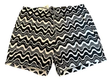 NEW INC International Concepts Men's Quick Dry Swim Trunks Black/White Size XXL