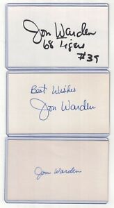 (3) JON WARDEN INDEX CARD SIGNED LOT 1968 WS CHAMP DETROIT TIGERS PSA/DNA CERT.