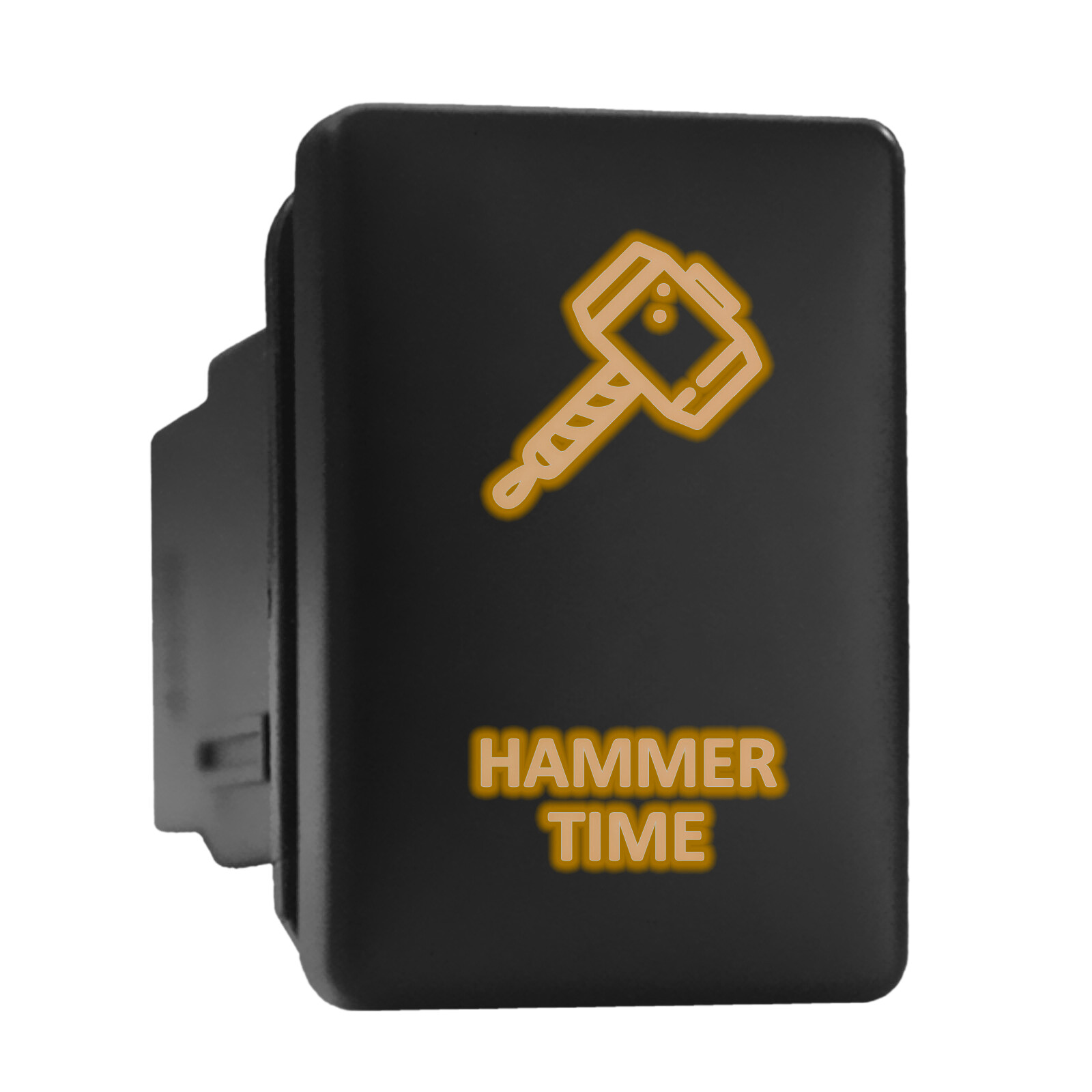Orange Backlit HAMMER TIME Short Push Switch 1.28x0.87 Inches Fits Toyota