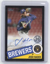 2020 Topps Update #85A-JH Josh Hader 1985 Topps Baseball Autographs Black #/199