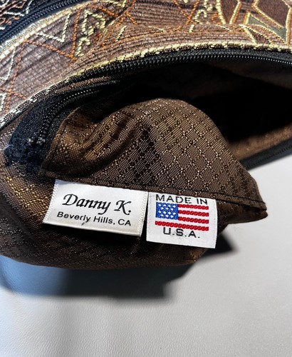 Danny K tapestry fabric crossbody purse outside pockets adjustable zip top - Picture 8 of 8