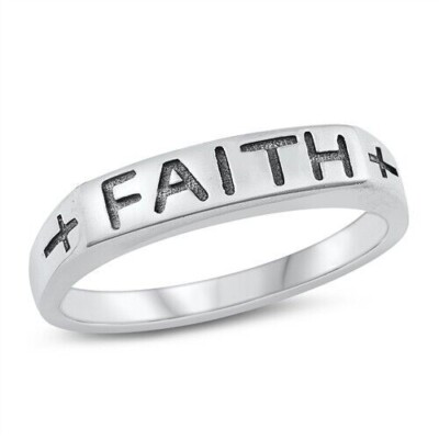 Faith Ring Original Sterlingsilber 925 4 mm Größe 5 - 10