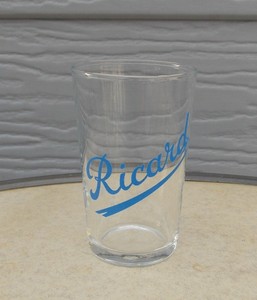 1 Ancien Petit Verre Ricard Publicitaire Ecriture Bleu Bistro Cafe Ebay