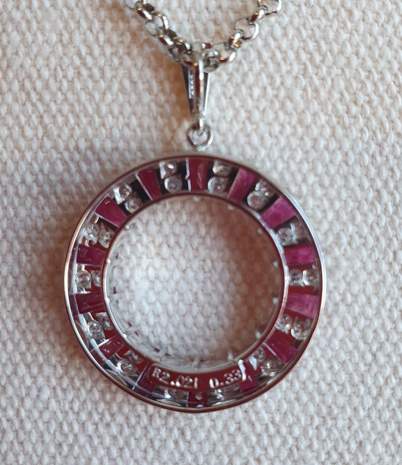 Hermosas piedras preciosas de rubí y diamantes como nuevas Val $7150 Foto 3 de 4