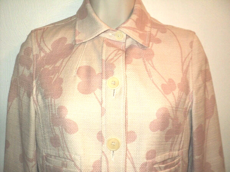 Chaqueta Rene Lezard Alemania 34, US XS, 2-4 X Blazer Pequeño Rosa Melocotón Algodón/Lino Foto 2 de 4
