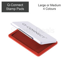 Q-Connect Medium / Large Ink Stamp Pad - Metal Case - Black, Red, Blue or Green