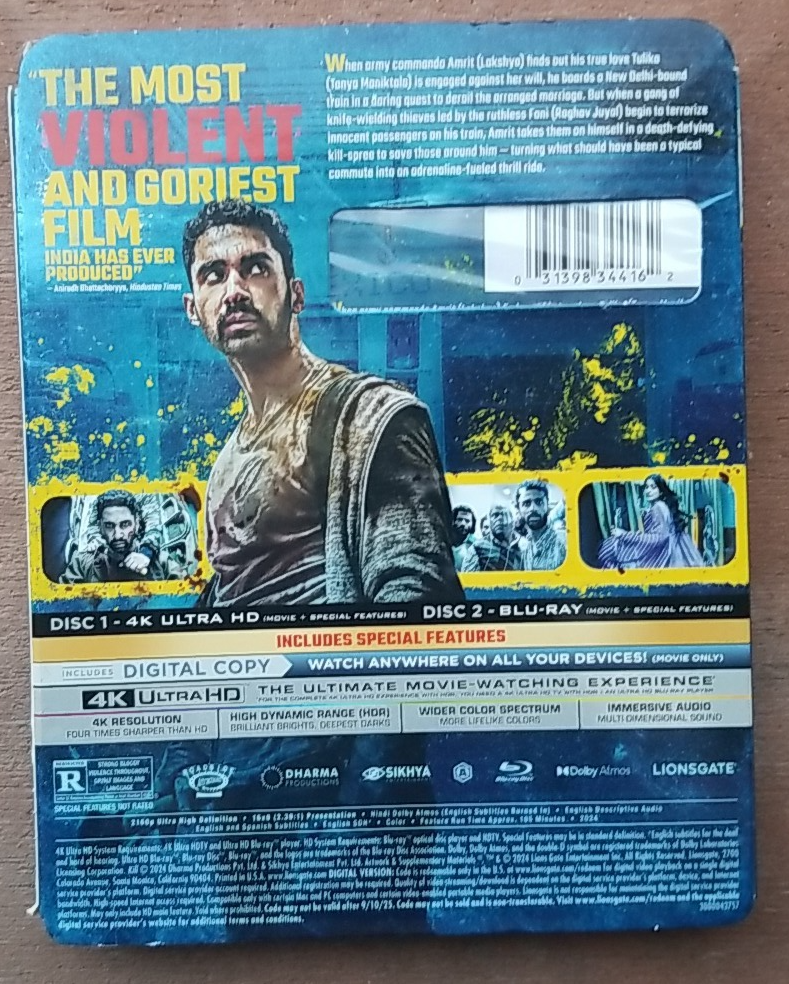 Kill BLURAY, Digital, 4K ULTRA HD [Blu-ray]