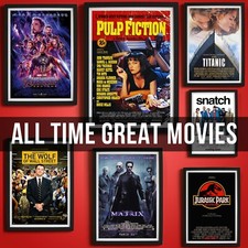 All Time Great Movie Posters Classic Modern Cinema Poster Wall Art A4 to A2