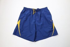 Vintage 90s Champion Mens XL Color Block Classic Logo Running Soccer Shorts Blue