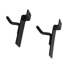 1" Slatwall Hook Panel Display Hooks, 1/4" Thickness Metal, Black - PACK 2