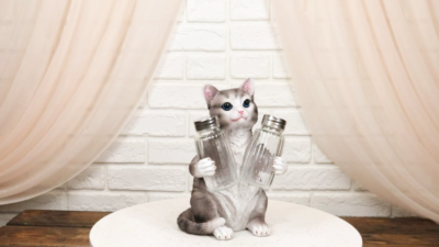 Adorable Gray Tabby Cat Kitten Figurine Salt and Pepper Shaker ...