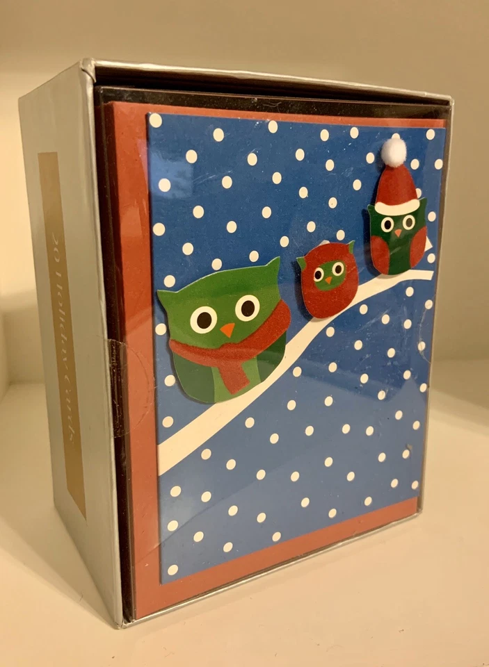 NEW The Gift Wrap Company Holiday Happy Owlidays Greeting Cards 20 Per Pack New