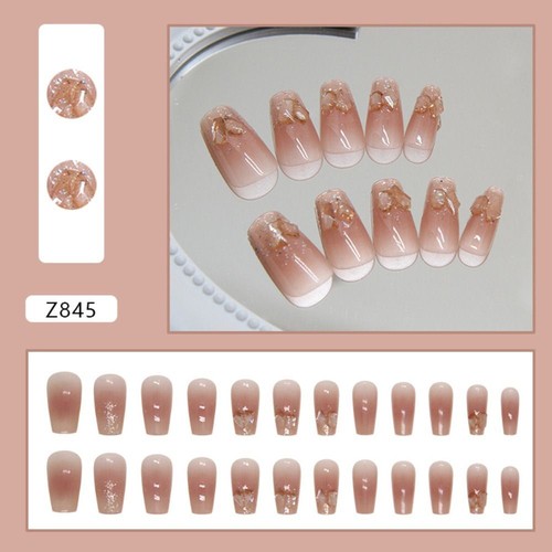 French Fake Nails Long Ballerina Press on Nails Fashion Nail Tips DIY - Picture 5 of 8
