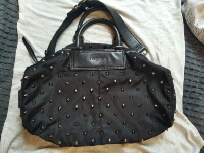 Givenchy Black Silver Studded Zip Women Shoulder Bag