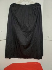 80s Vanity Fair Women  s Black XLarge Nylon 32" Long Skirt Slip 11-811 Lingerie