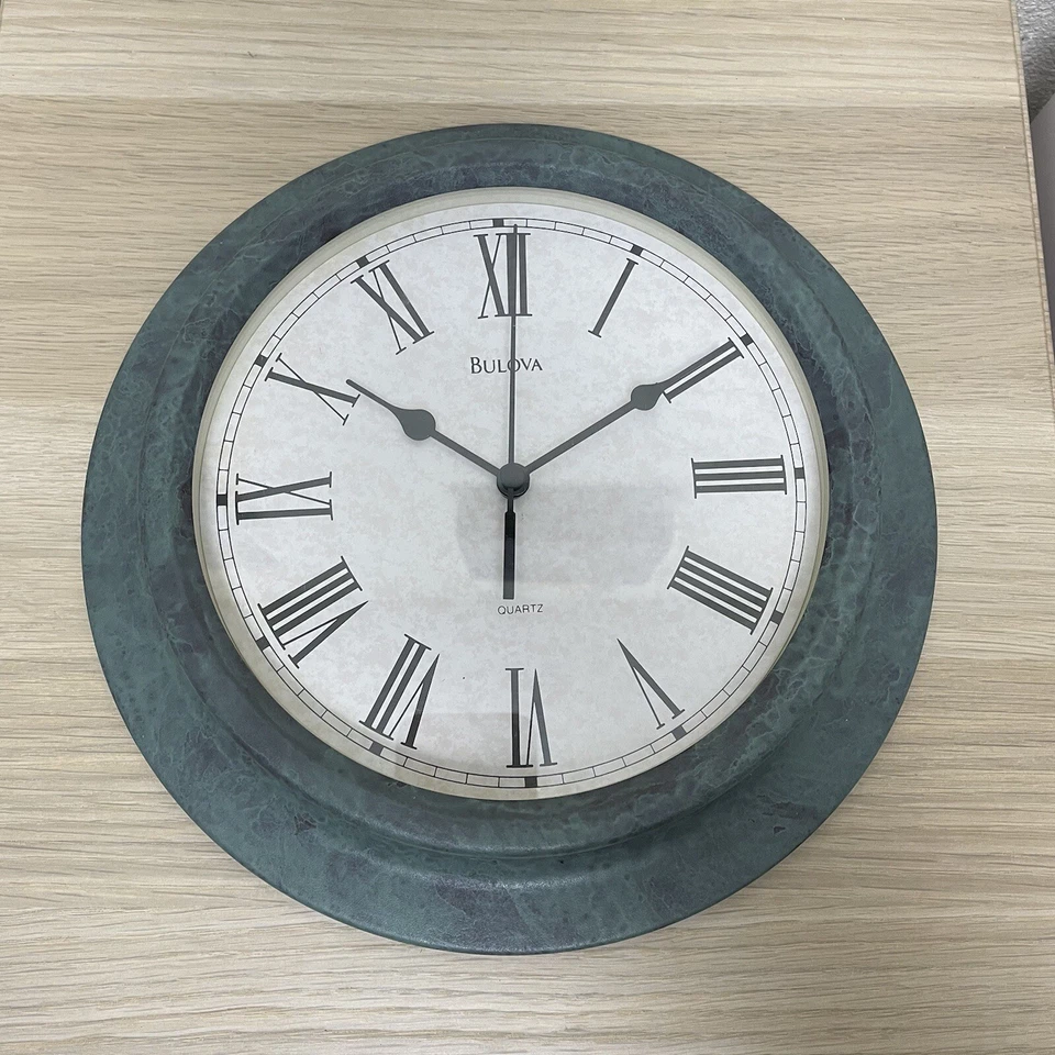 Bulova Decorative Wall Metal Brutalist Modern Clock C4152 RARE Neoclassical 80s - Image 2 of 4