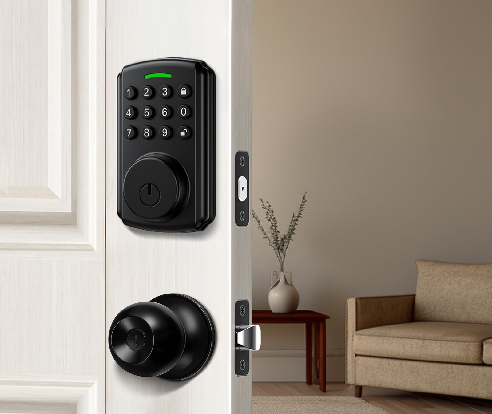 Smart Keyless Entry Deadbolt Lock Set with Single Key Convenience