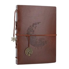 Leather Scrapbook Album 11"x8.3" 60 Pages Vintage Memory Book Deer Design