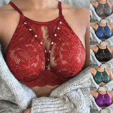 Womens Lace Bralette Bustier Bralet Bra Tank Crop Top Ladies Camisole Cami Vest