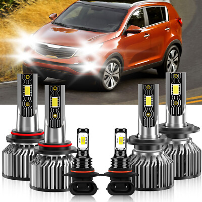 For Kia Sorento 2019-2020 Combo LED Headlight High Low+Fog light Bulbs Kit 6500K