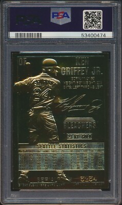 1995 Bleachers 23KT Gold Ken Griffey Jr Silver HOF Mariners PSA 8