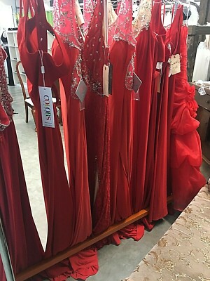 Lot 10 RED Prom Dress, Pageant Formal, Samples Retail $5000+ Sizes 8-16,  Resale | eBay