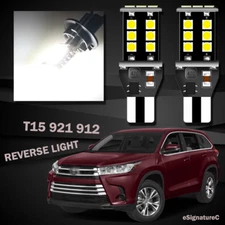 2 x Backup Reverse Light 921 T15 LED For 2008 - 2019 Toyota Highlander White