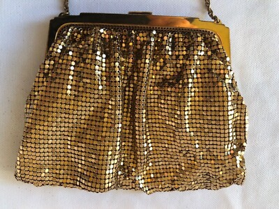 Vintage Whiting & Davis Gold Mesh Bag W/Ornate Rhinestone Clasp | eBay