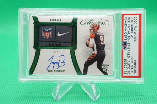 2020 Flawless Rookie Patch Auto Emerald SSP /5 Joe Burrow RPA PSA 10/10 R6220J