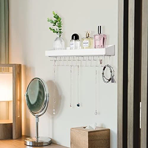 JACKCUBE DESIGN Hanging Jewelry Organizer with 23 Hooks Wall