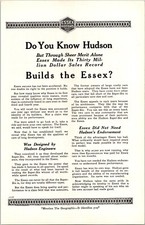 PRINT AD 1920 Hudson Motor Car Company Builds the Essex 6.5 x 10