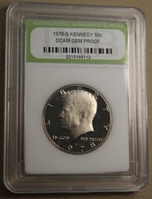 * 1978s USA STATE KENNEDY HALF DOLLAR DCAM GEM PROOF INB GRADED SLABBED #GJL12