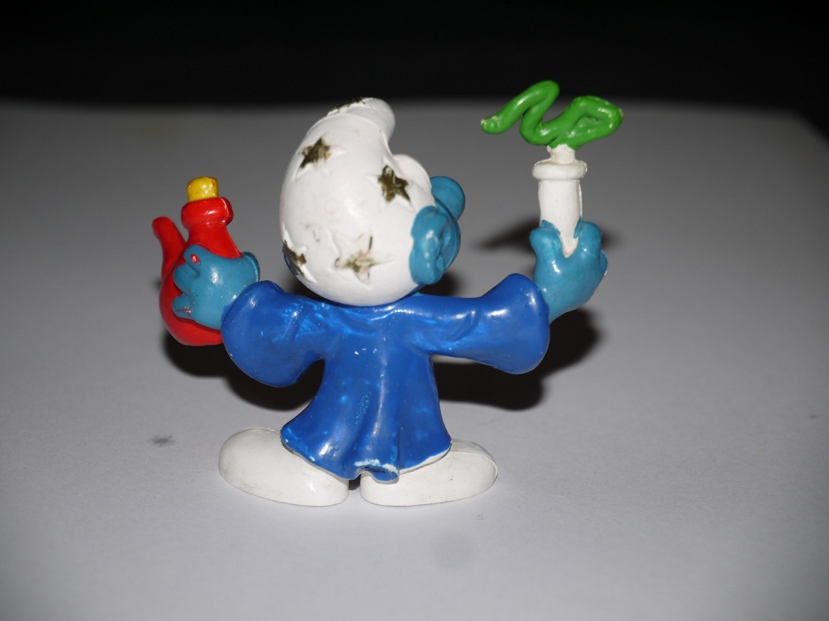 FIGURINE SCHTROUMPF SMURF CB RADIO 2.0143 sur Socle Joyeux Anniversaire