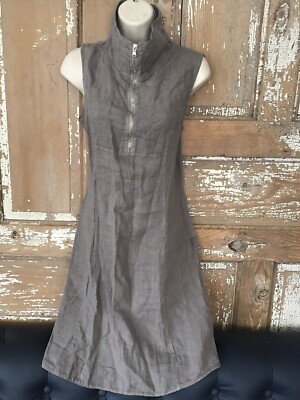 white linen dress short Frances White Linen Tiered Dress - US 0