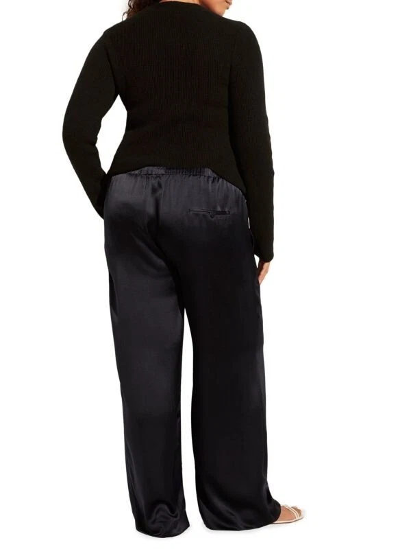 $365 Vince Women Satin Silk Drawstring Pants Coastal Blue Plus Size XXL 2XL NWT - Image 2 of 4