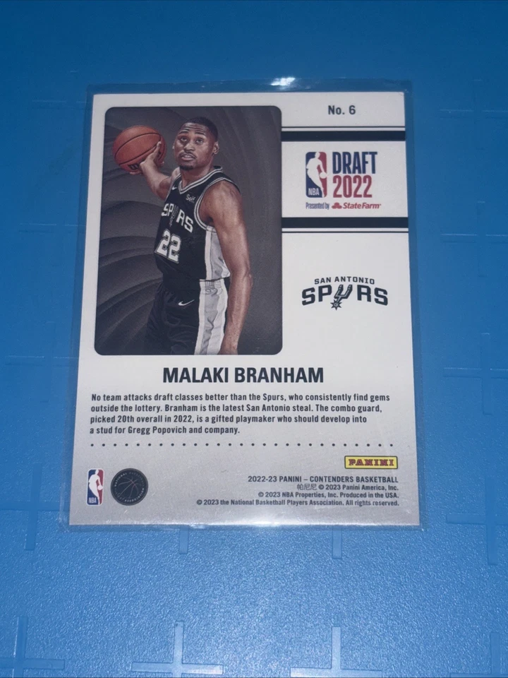 Malaki Branham 2022-23 Panini Contenders 2022 Draft Class Contenders #6 Spurs - Image 2 of 3