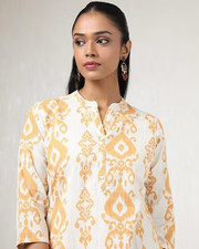 Women Leaf Print A-Line Tunic