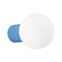 Wandleuchte Glas Aluminium Hellblau Bad Rund G9 IP44 H:12Cm Wandlampe Badezimmer