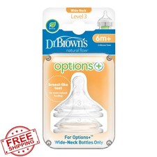 Dr. Brown's Level-3 Wide Neck Nipple 6 Pack