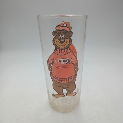 Vintage 1970's A&W Root Beer ''The Great Root Bear'' Drinking Glass 16oz 6 1/4''