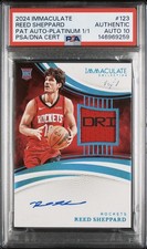 2024-25 Immaculate Basketball Reed Sheppard  Platinum 1/1 Rookie Patch Auto