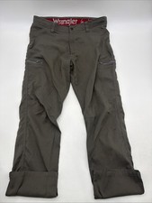 Wrangler Cargo Pants Men Size 36/30 Gray Pockets Zip Logo . 43636
