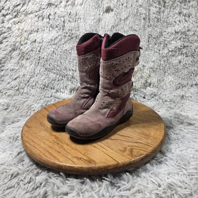 Ecco Girls Flat Boots Size 12-2.5 EU 30 Toddler Gore-Tex Pink Suede Leather